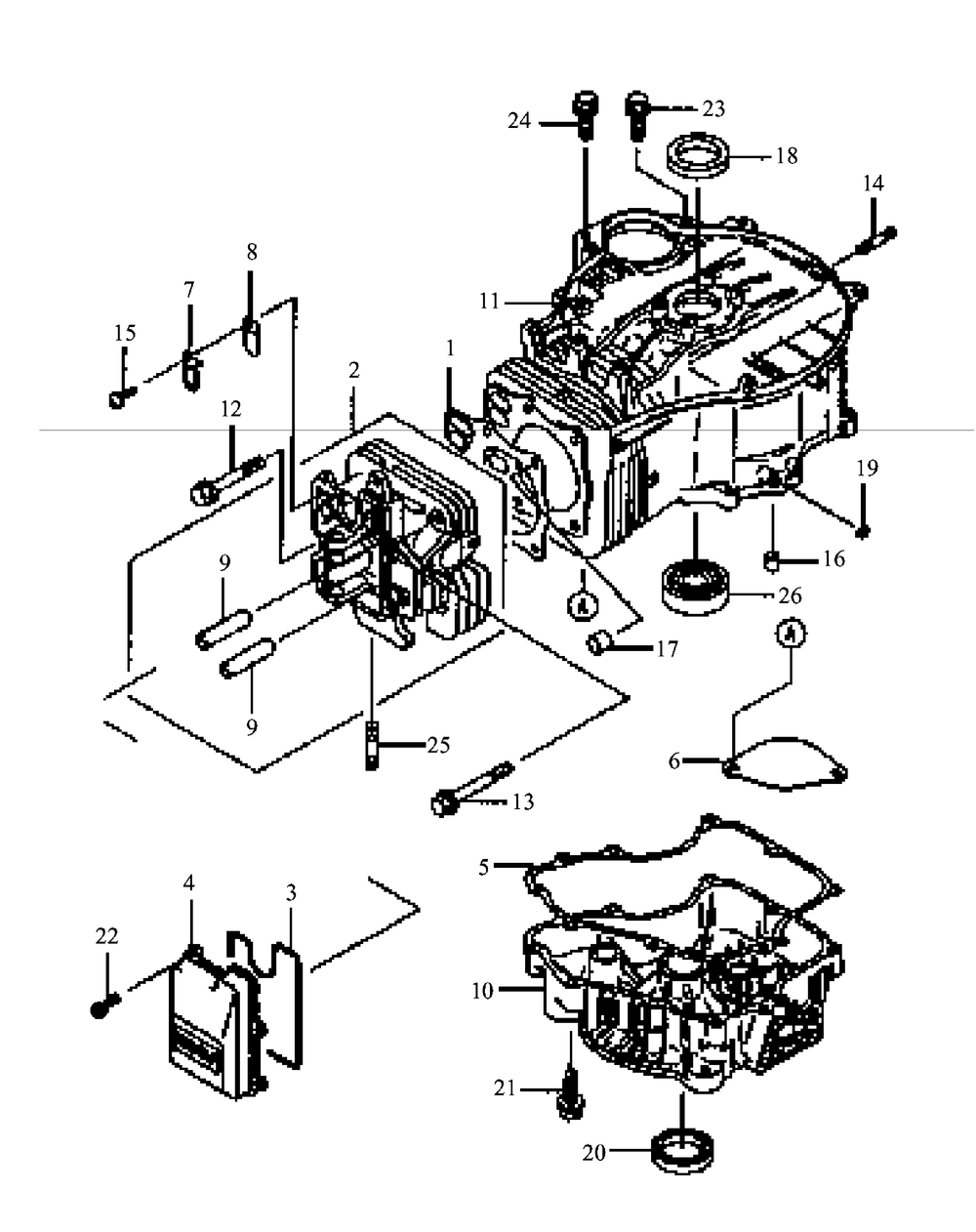 Fc420v-Fs12 Cylinder And Crankshaft Diagram and Parts List for G1432 55AD231Q150-WAM Cub Cadet Lawn Mower